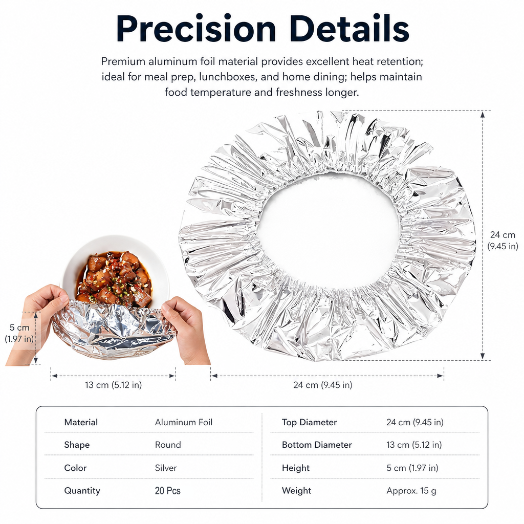 Reusable Aluminum Foil Food Covers (20 PCS) PRO
