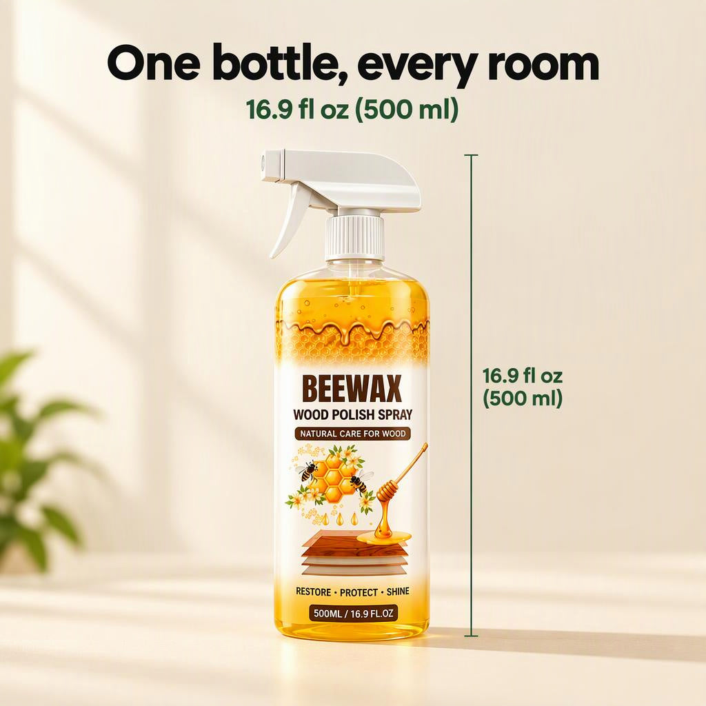 Beewax Wood Polish Spray (Restore Shine Protect Furniture) size and details