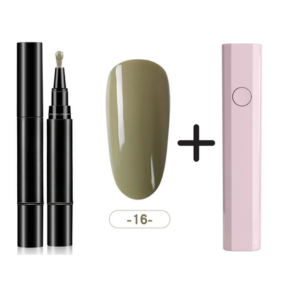 One Step Nail Gel Pen🎨Free handheld mini UV nail lamp