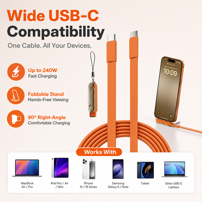 2-in-1 Folding USB-C Charging Cable & Phone Stand