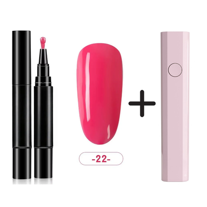 One Step Nail Gel Pen🎨Free handheld mini UV nail lamp