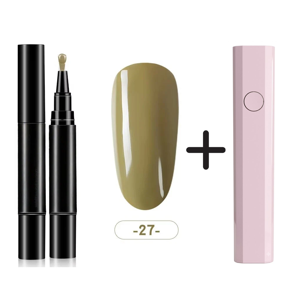 One Step Nail Gel Pen🎨Free handheld mini UV nail lamp