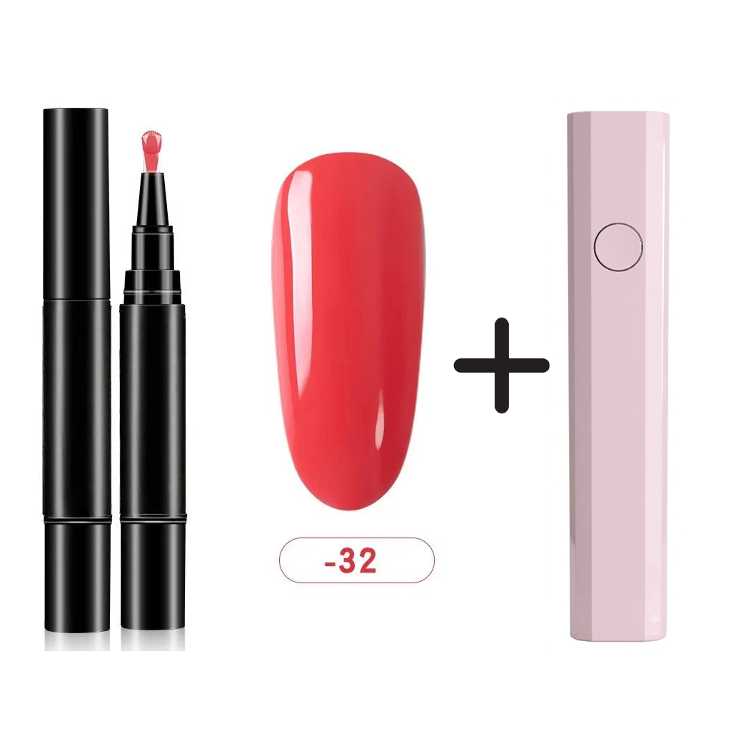One Step Nail Gel Pen🎨Free handheld mini UV nail lamp