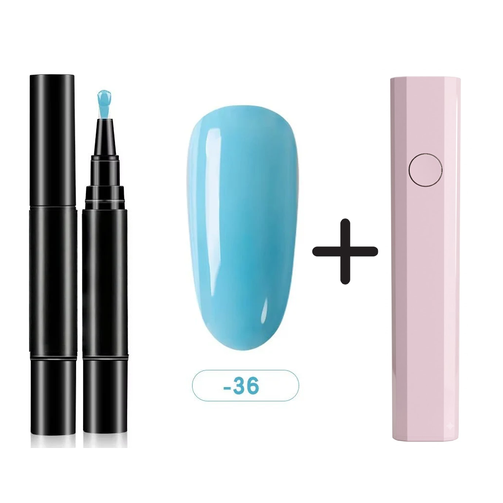 One Step Nail Gel Pen🎨Free handheld mini UV nail lamp