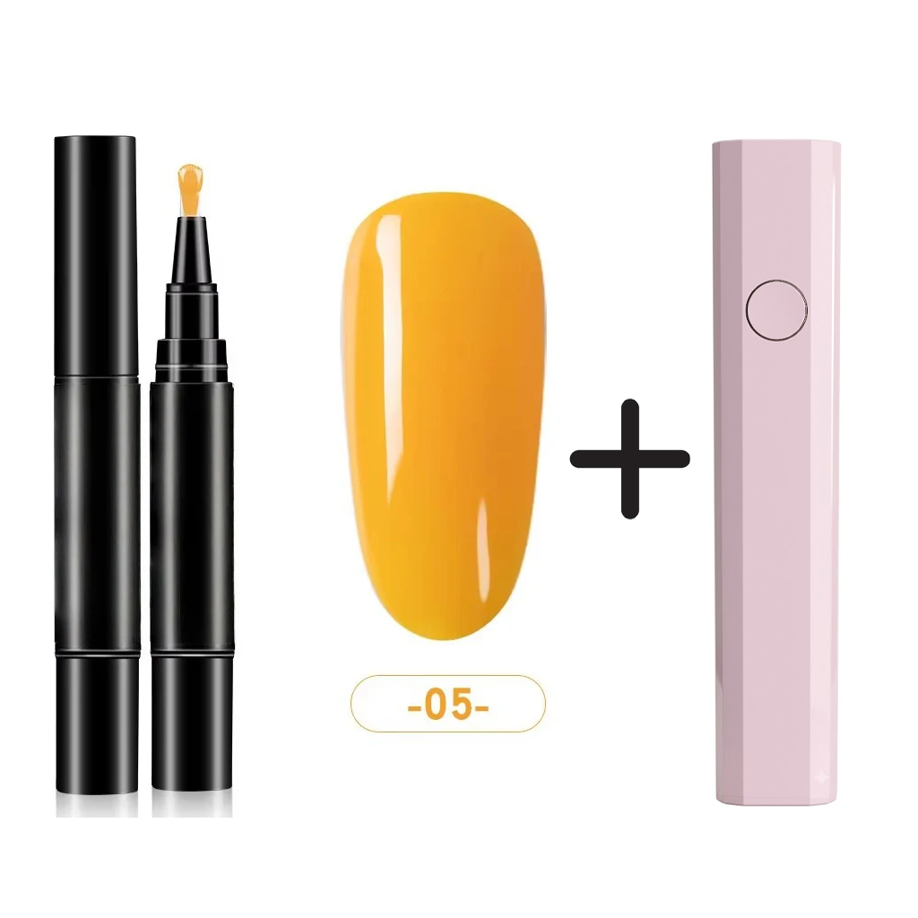 One Step Nail Gel Pen🎨Free handheld mini UV nail lamp