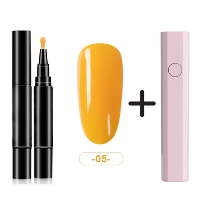 One Step Nail Gel Pen🎨Free handheld mini UV nail lamp
