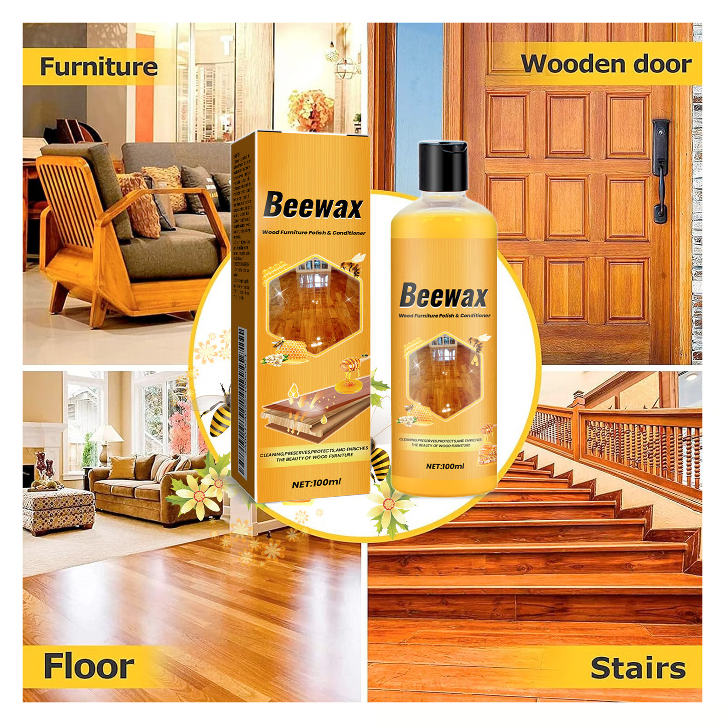 Multi-functional Beeswax Nature Wood Polish & Conditioner PRO