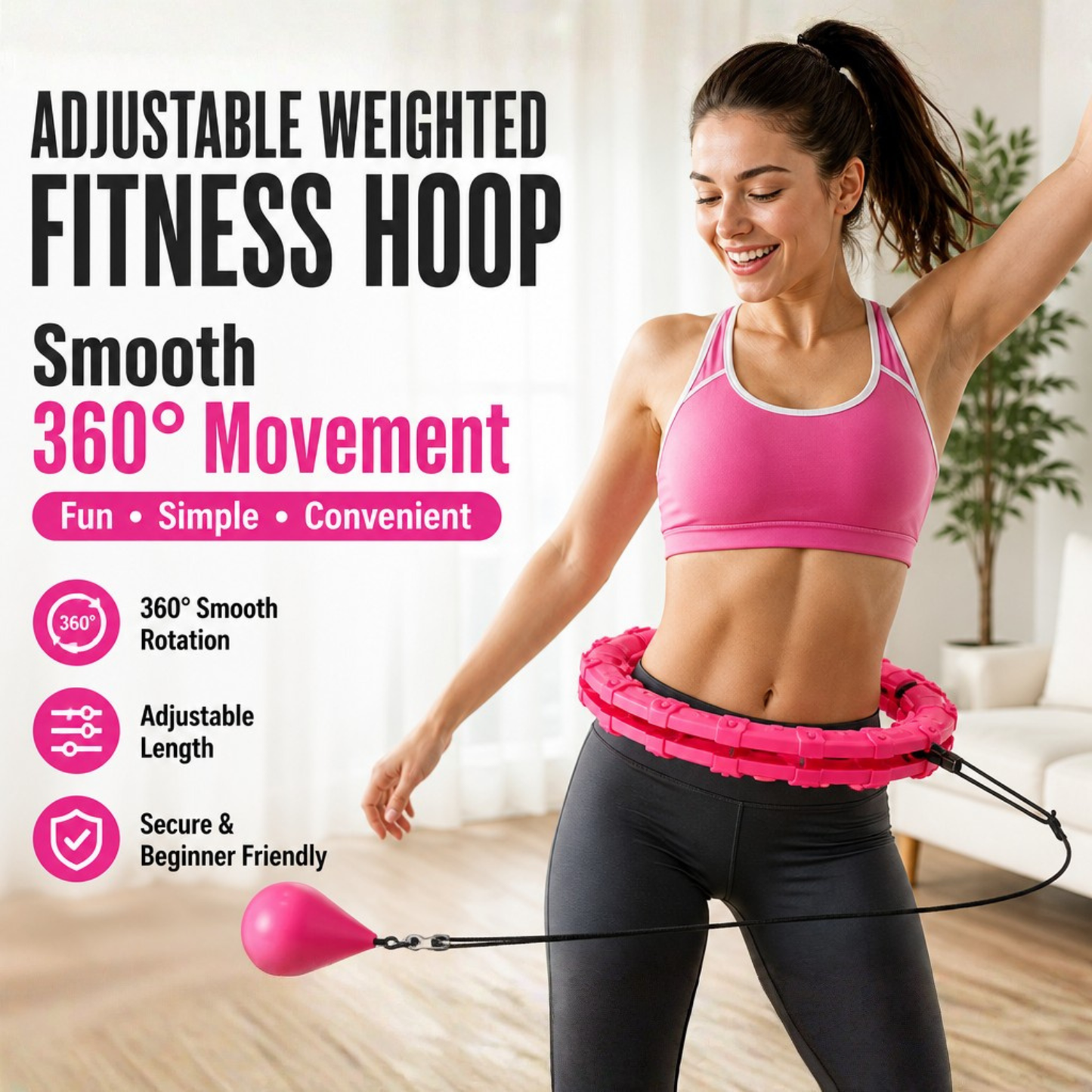 Adjustable Weighted Fitness Hoop