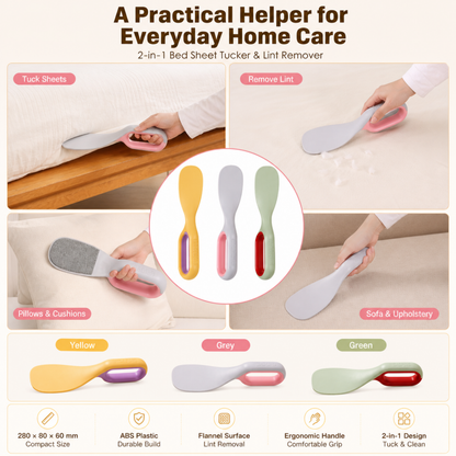 2-in-1 Bed Sheet Tucker & Lint Remover