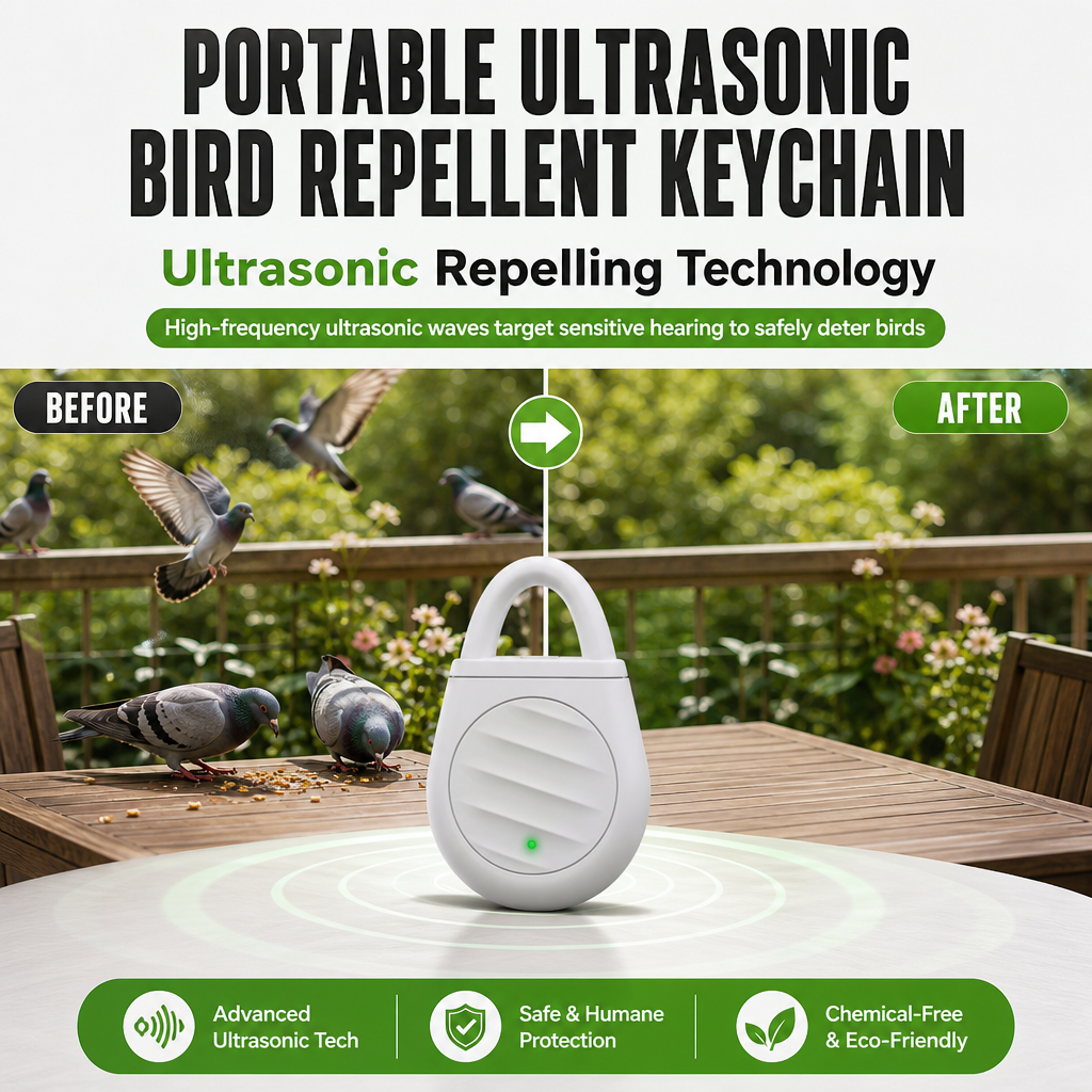 Portable Ultrasonic Bird Repellent Keychain