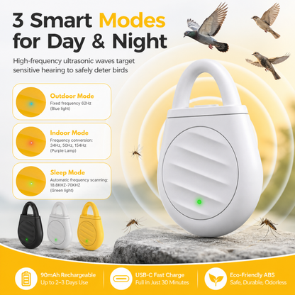 Portable Ultrasonic Bird Repellent Keychain