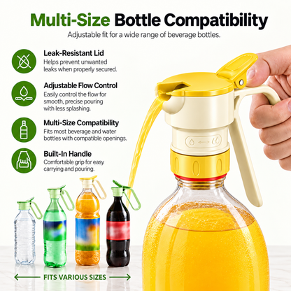 Adjustable Bottle Pourer Spout with Handle