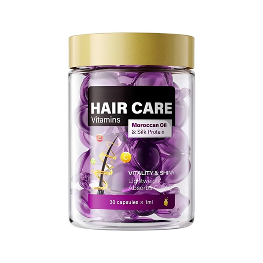 Hair Vitamin Oil Capsules – Moroccan Oil, Jojoba, Keratin, Vitamins A C E | 40 Capsules, Repairs Dry Frizzy Damaged Hair