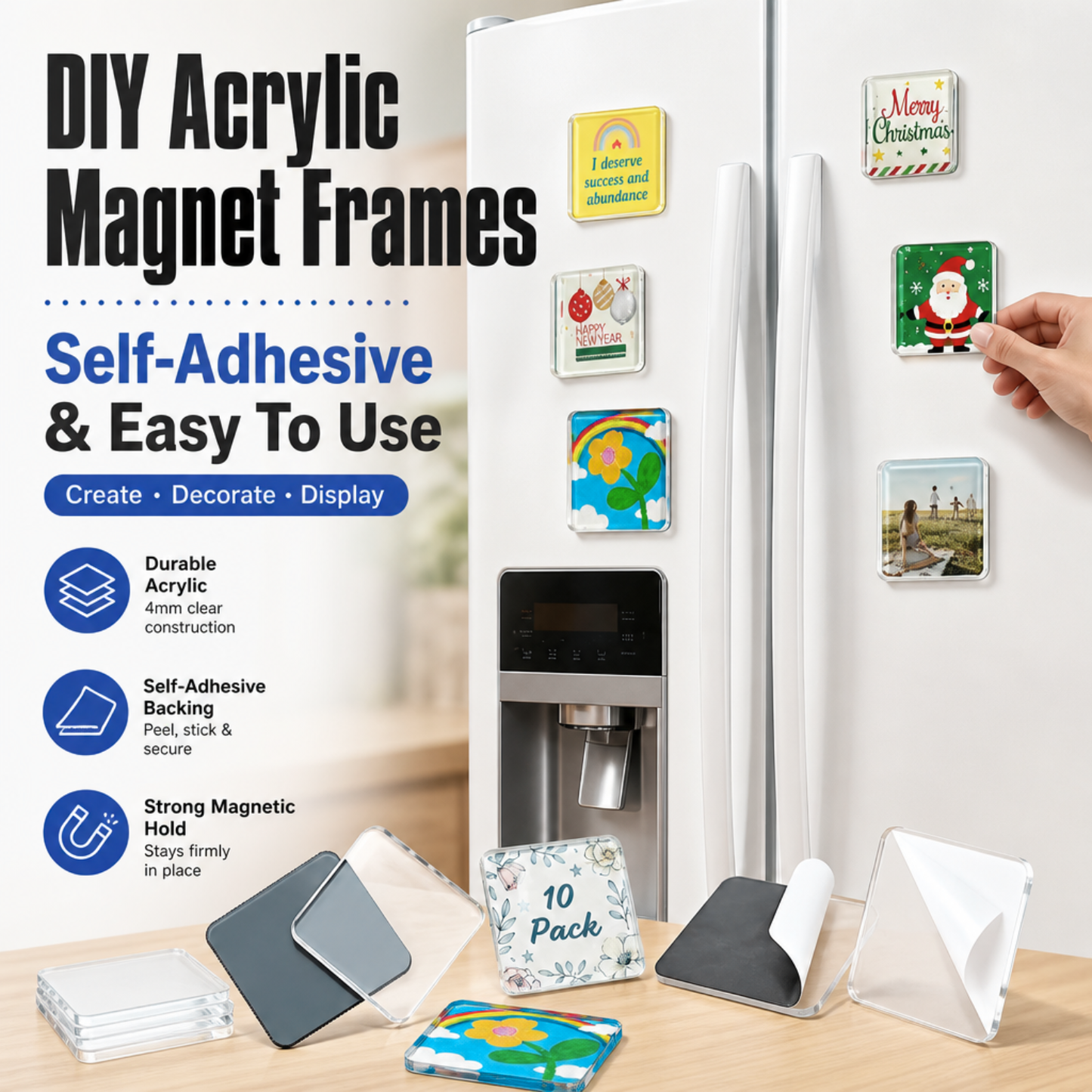 DIY Acrylic Magnet Frames (10pcs)