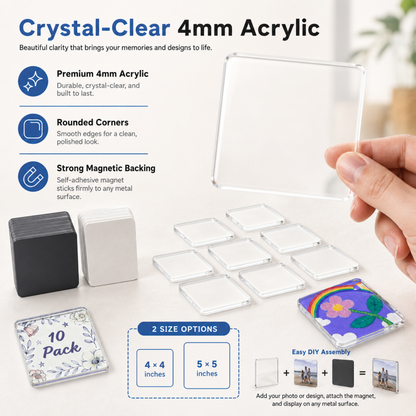 DIY Acrylic Magnet Frames (10pcs)