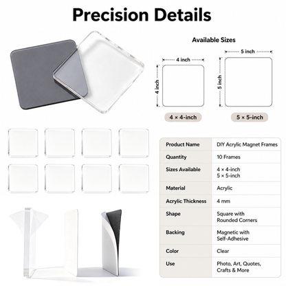 DIY Acrylic Magnet Frames (10pcs)