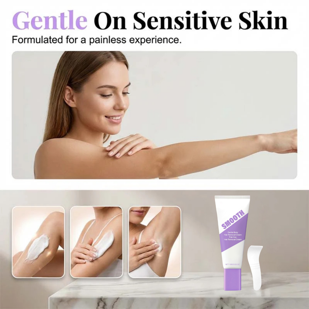 Hair Removal Cream for Sensitive Skin | Suitable for Men & Women