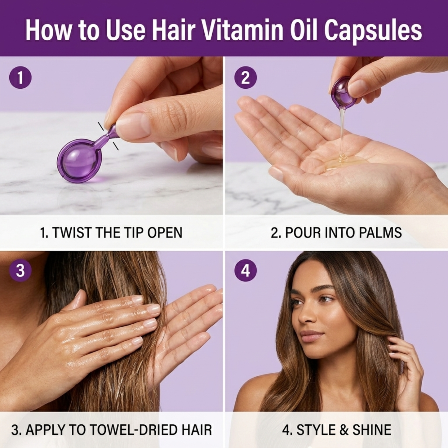 Hair Vitamin Oil Capsules – Moroccan Oil, Jojoba, Keratin, Vitamins A C E | 40 Capsules, Repairs Dry Frizzy Damaged Hair