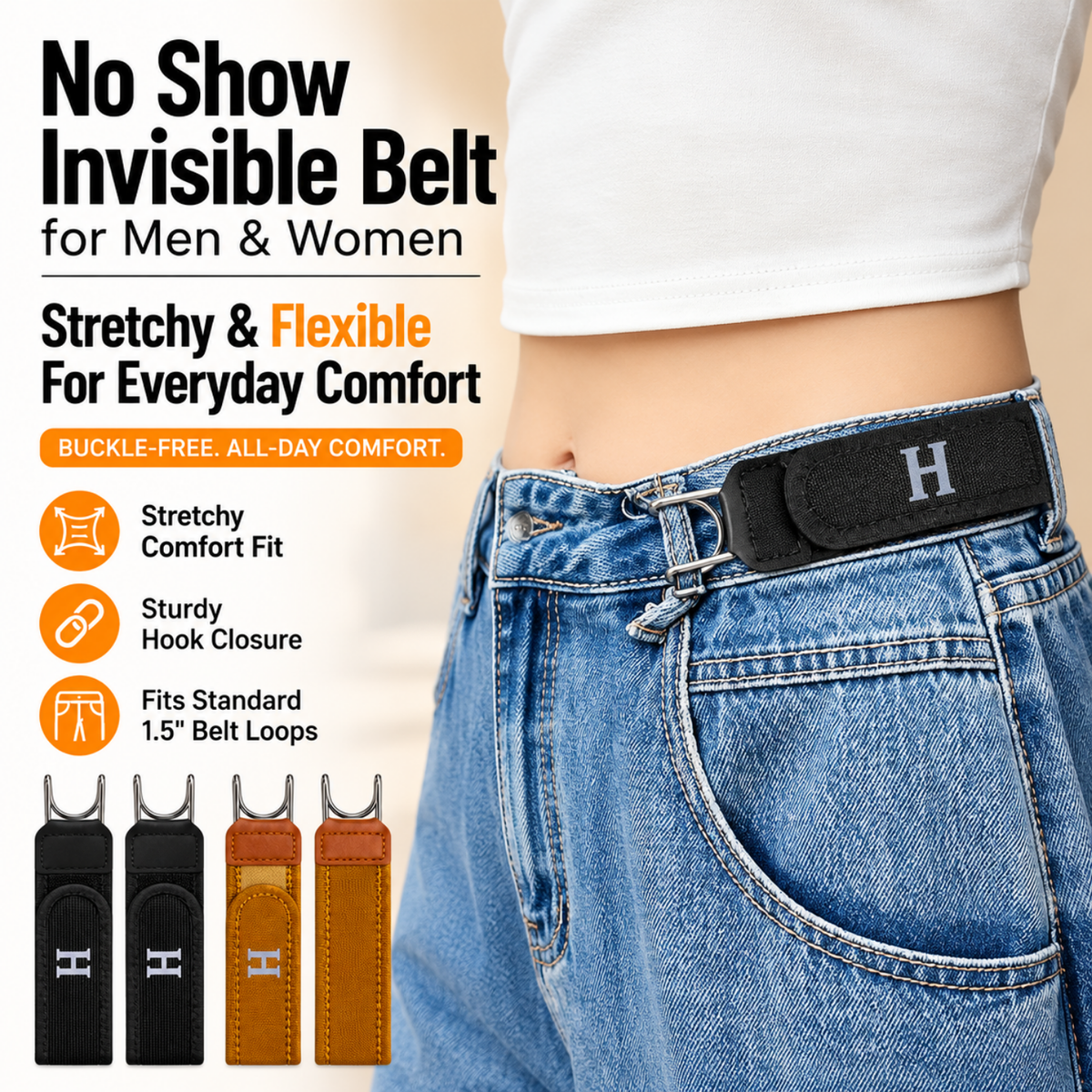 No Show Invisible Belt for Men & Women