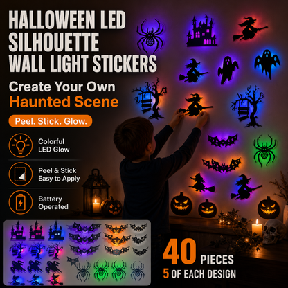Halloween LED Silhouette Wall Light Stickers