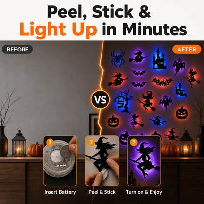 Halloween LED Silhouette Wall Light Stickers