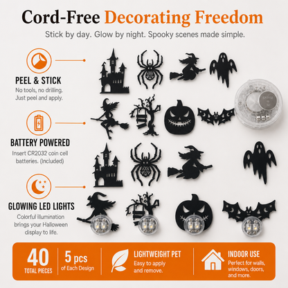 Halloween LED Silhouette Wall Light Stickers