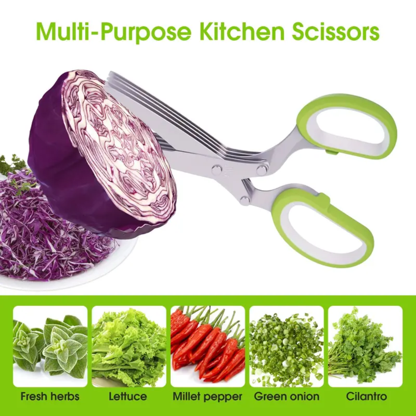 5-Blade Herb & Scallion Kitchen Scissors