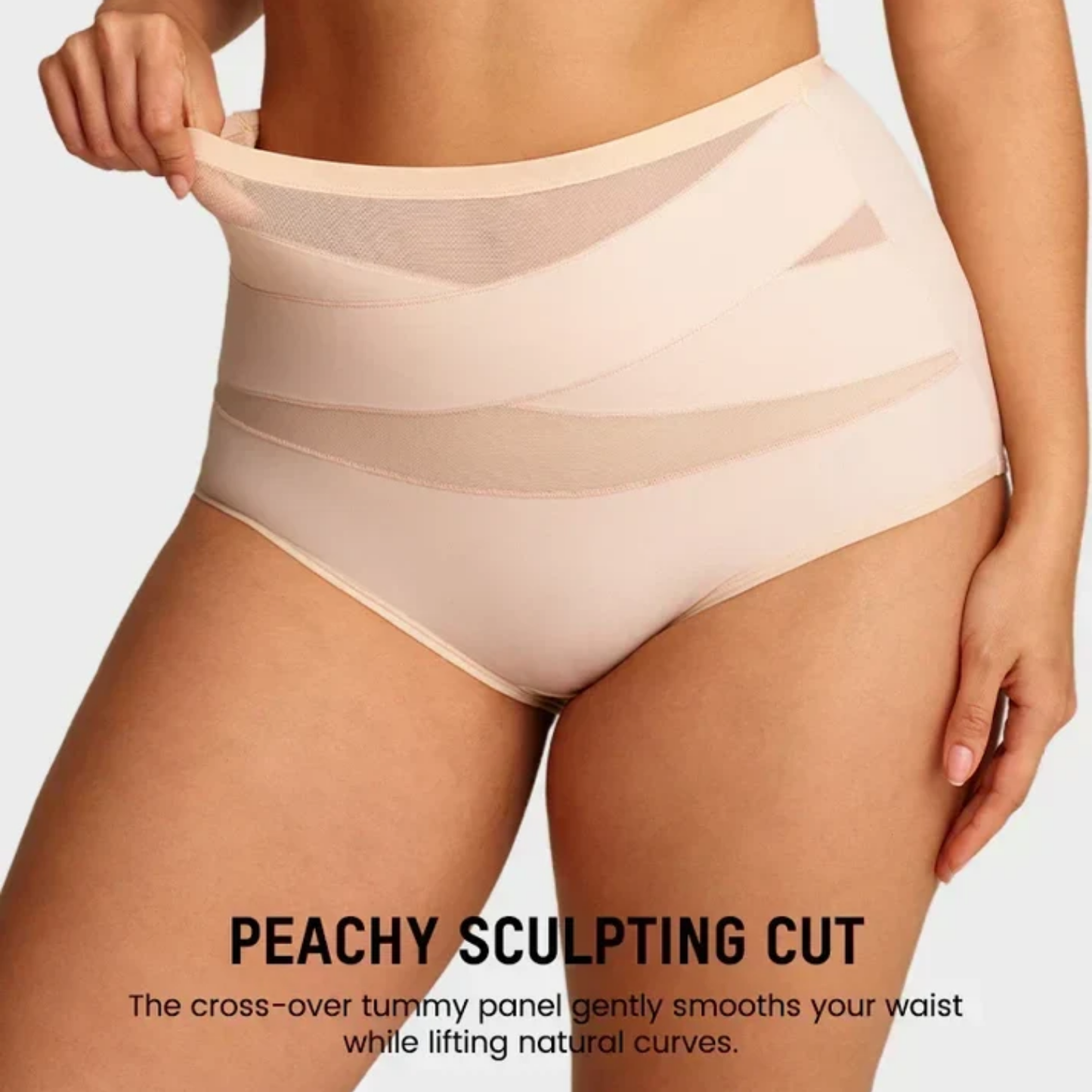 Plus-Size High-Waist Cross Tummy Control Panties