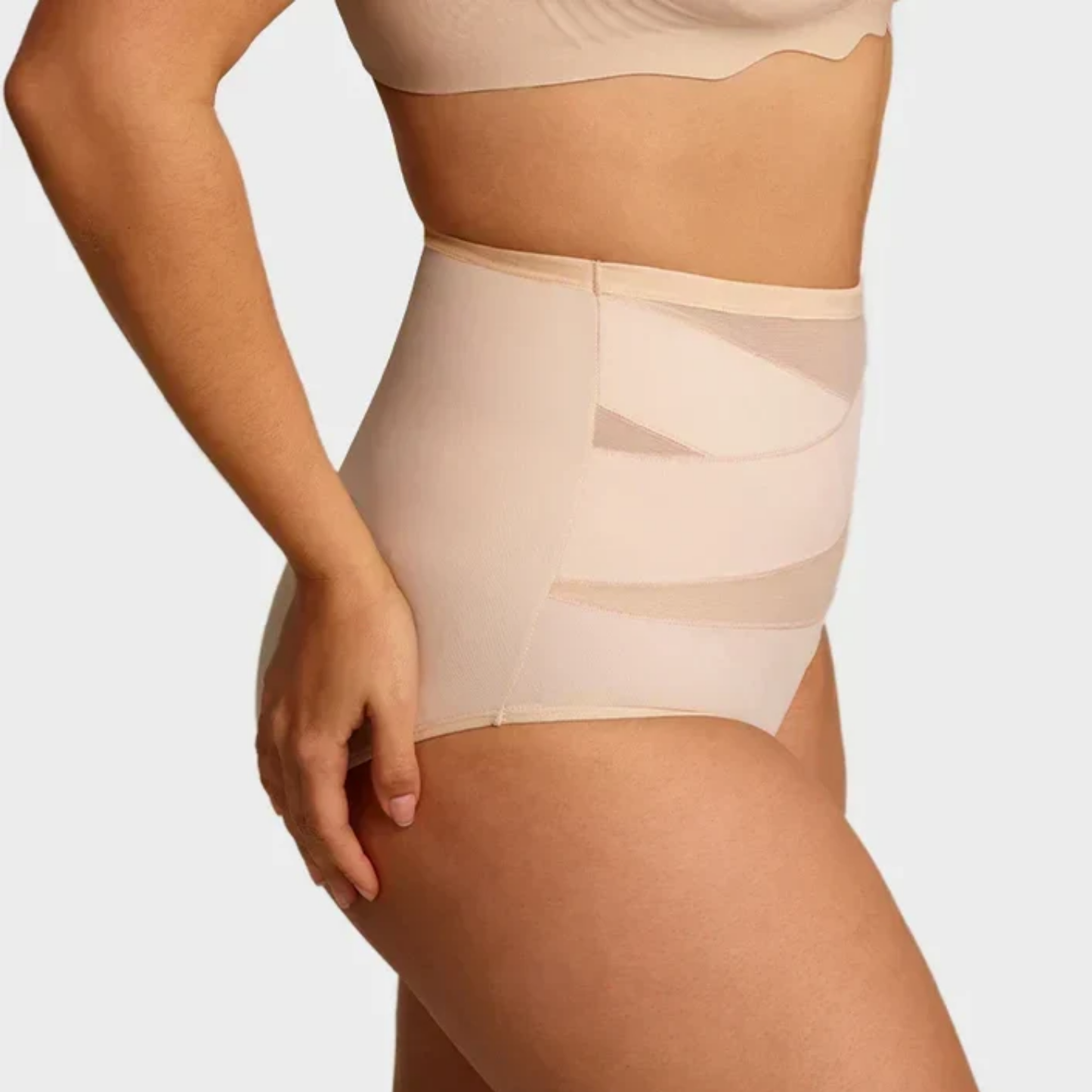 Plus-Size High-Waist Cross Tummy Control Panties