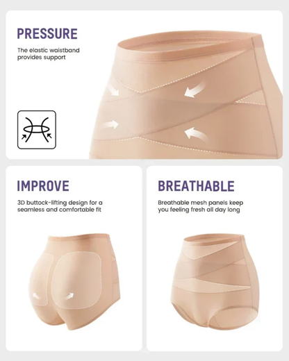 Plus-Size High-Waist Cross Tummy Control Panties