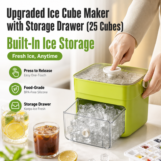 Upgraded Ice Cube Maker with Storage Drawer (25 Cubes)