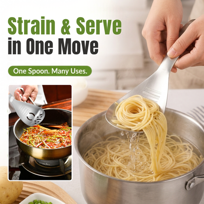 Stainless Steel Masher & Strainer Spoon