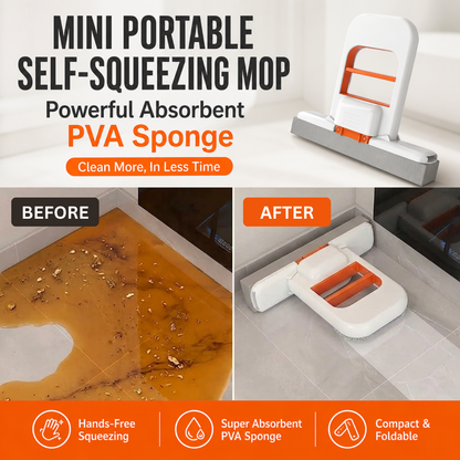 Mini Portable Self-Squeezing Mop