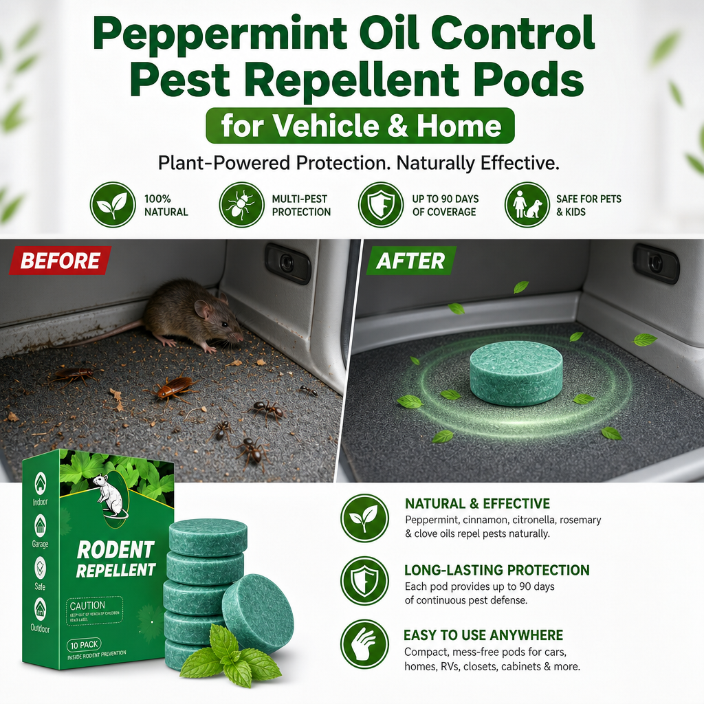Rodent Repellent − 100% Natural (for Indoor Outdoor Use, Garden & Home, Family & Pet Safe)