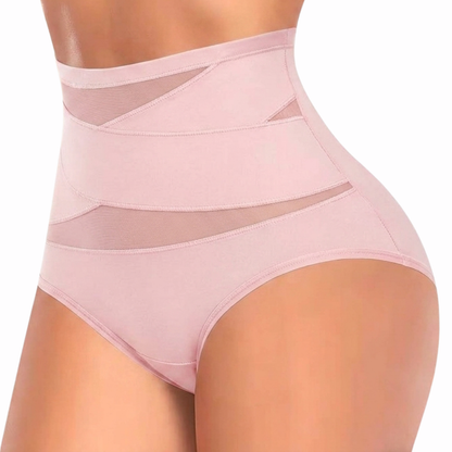 Plus-Size High-Waist Cross Tummy Control Panties