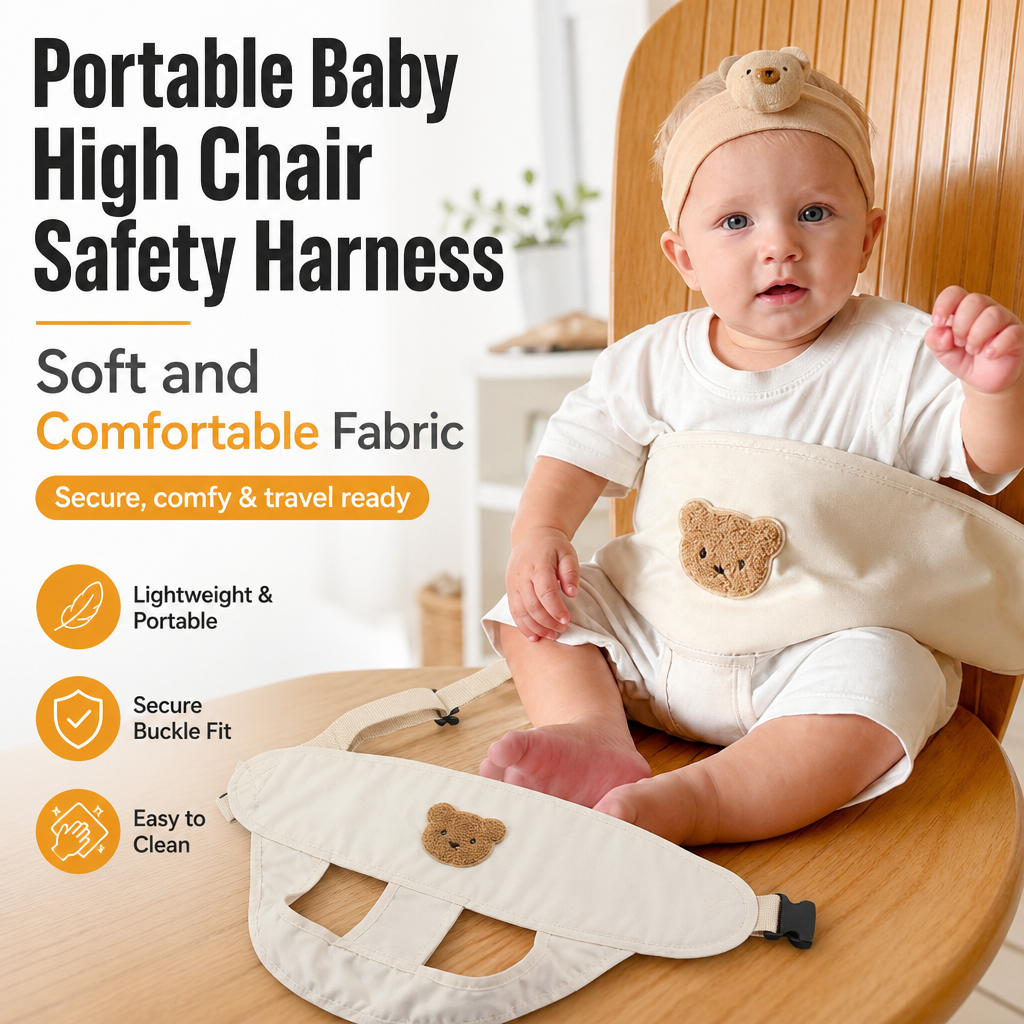 Portable Baby High Chair Safety Harness