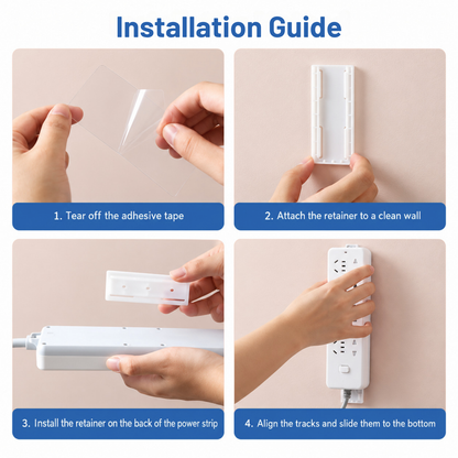 Self-Adhesive Punch-Free Power Strip Holder (5 PCS)