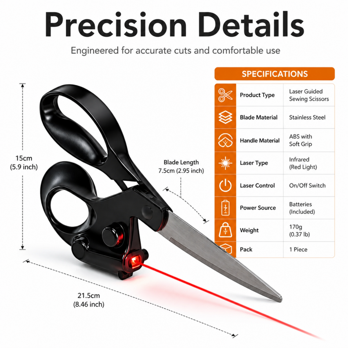 Professional Laser Guided Sewing Scissors