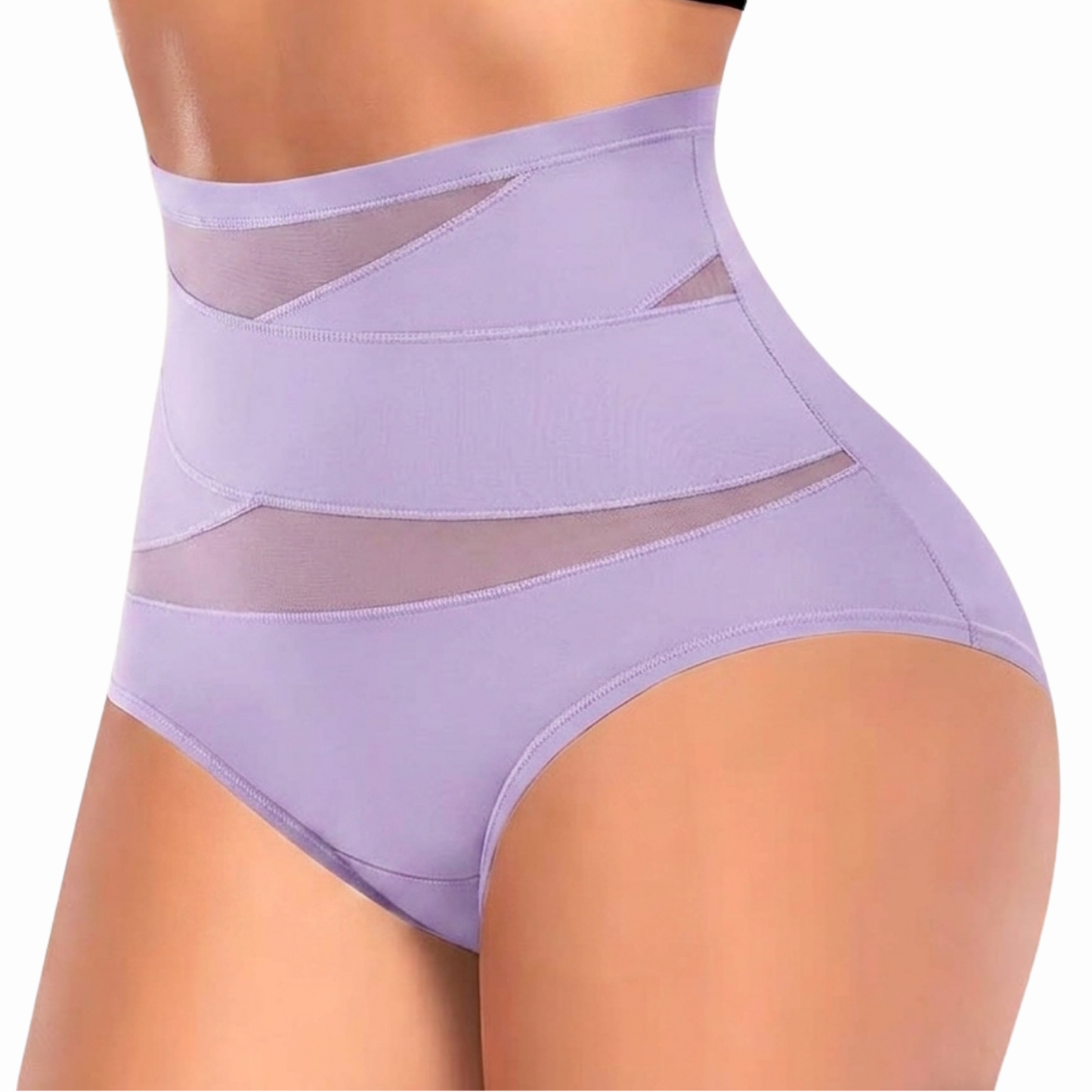 Plus-Size High-Waist Cross Tummy Control Panties