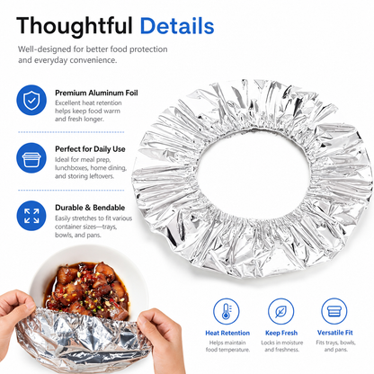 Reusable Aluminum Foil Food Covers (20 PCS) PRO