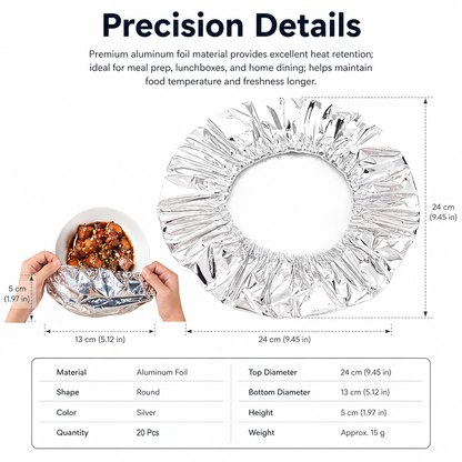 Reusable Aluminum Foil Food Covers (20 PCS) PRO