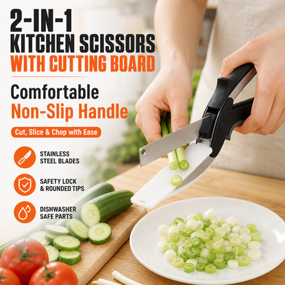 2-in-1 Kitchen Scissors with Cutting Board