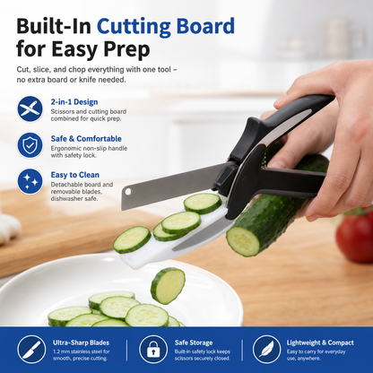 2-in-1 Kitchen Scissors with Cutting Board