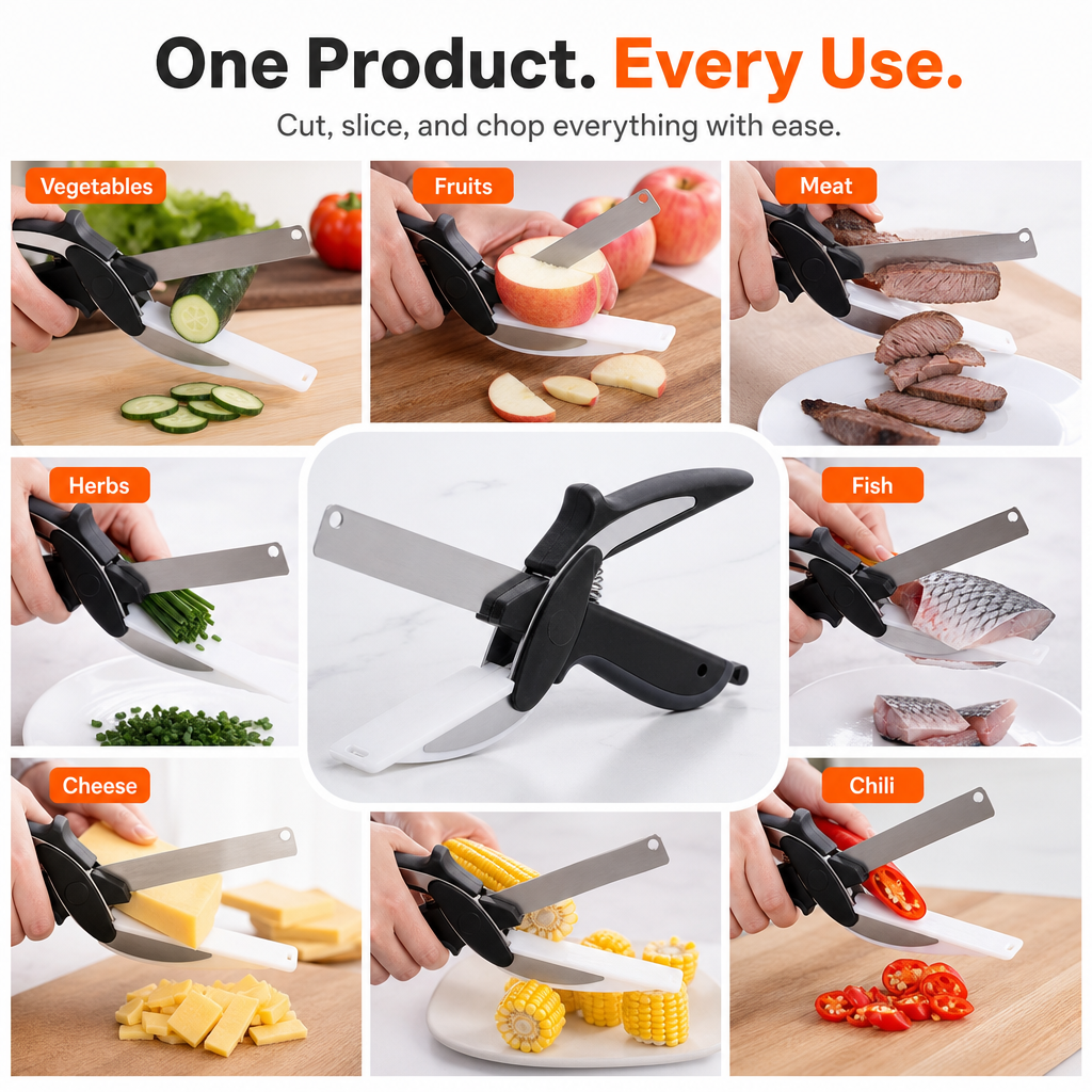 2-in-1 Kitchen Scissors with Cutting Board