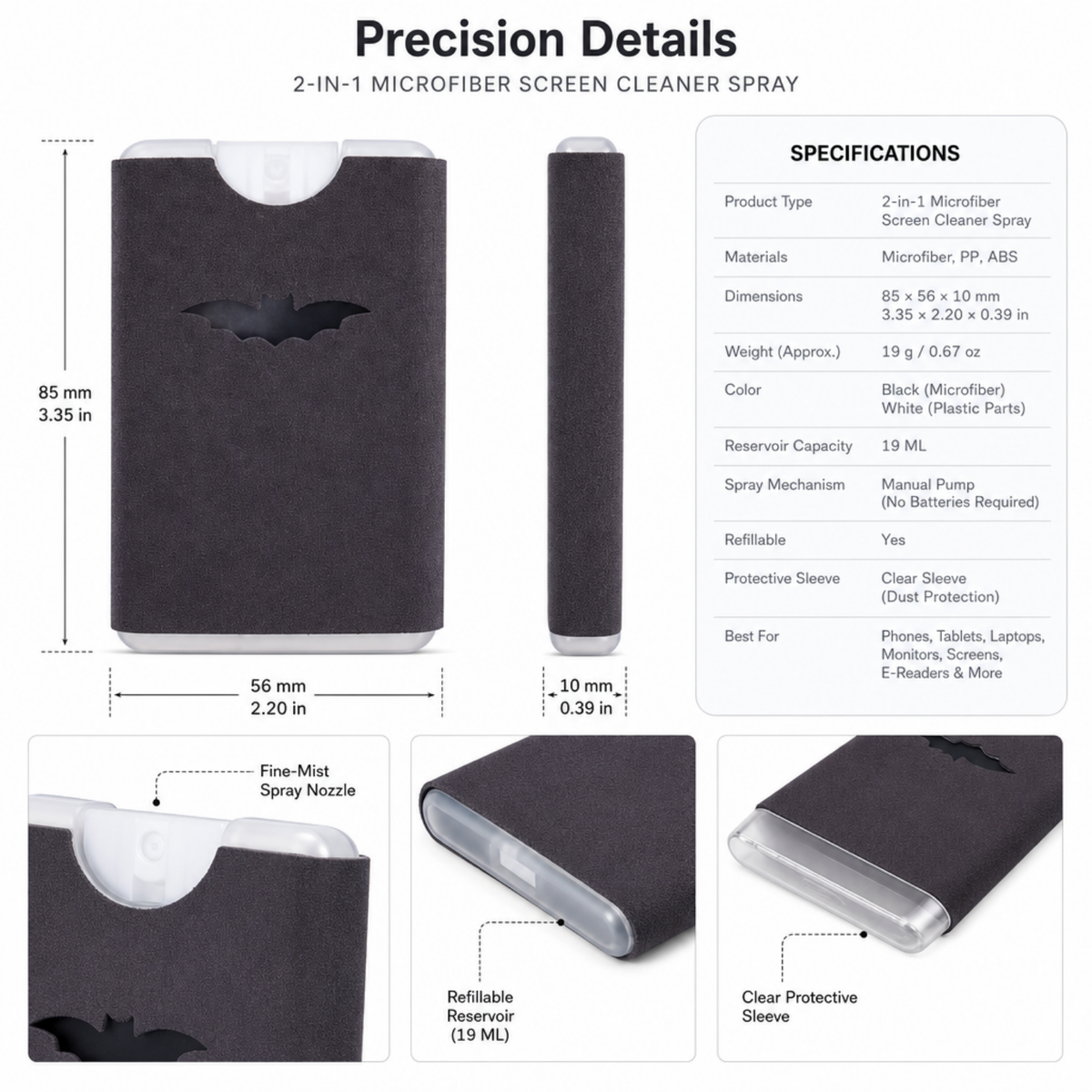 2-in-1 Microfiber Screen Cleaner Spray