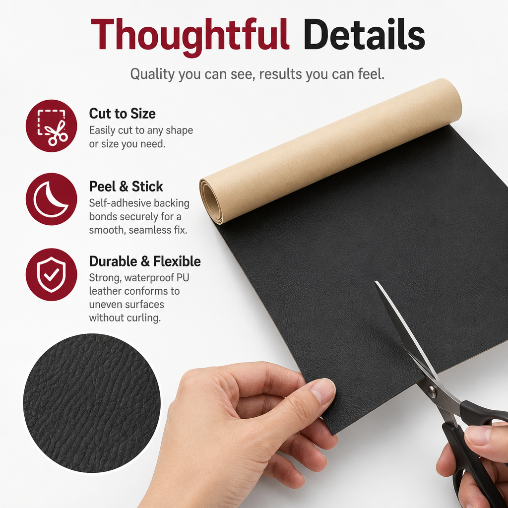 Self-Adhesive Leather Repair Patch — Cut to Size