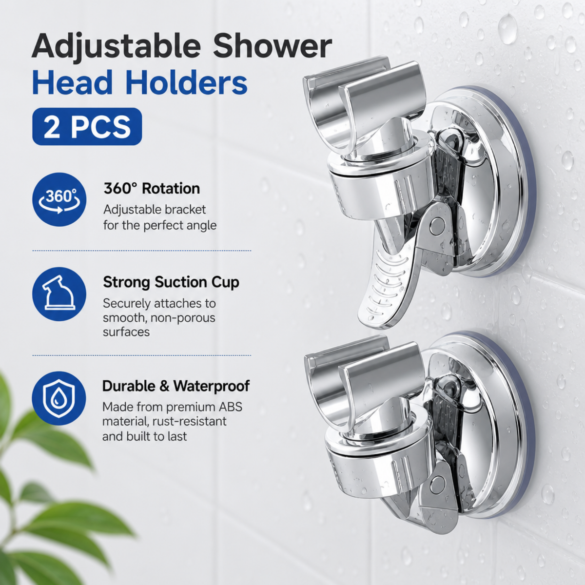Adjustable Shower Head Holders (2 PCS)