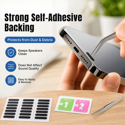 Universal Phone Speaker Dust Mesh Stickers & Cleaning Kit