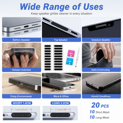 Universal Phone Speaker Dust Mesh Stickers & Cleaning Kit