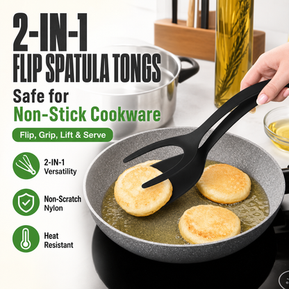 2-in-1 Flip Spatula Tongs